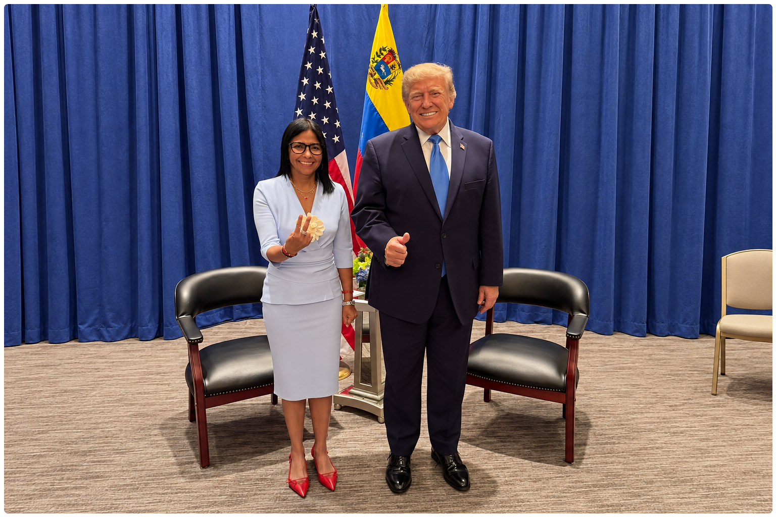 Trump and Delcy Rodríguez Meet as US–Venezuela Relations Enter New Phase