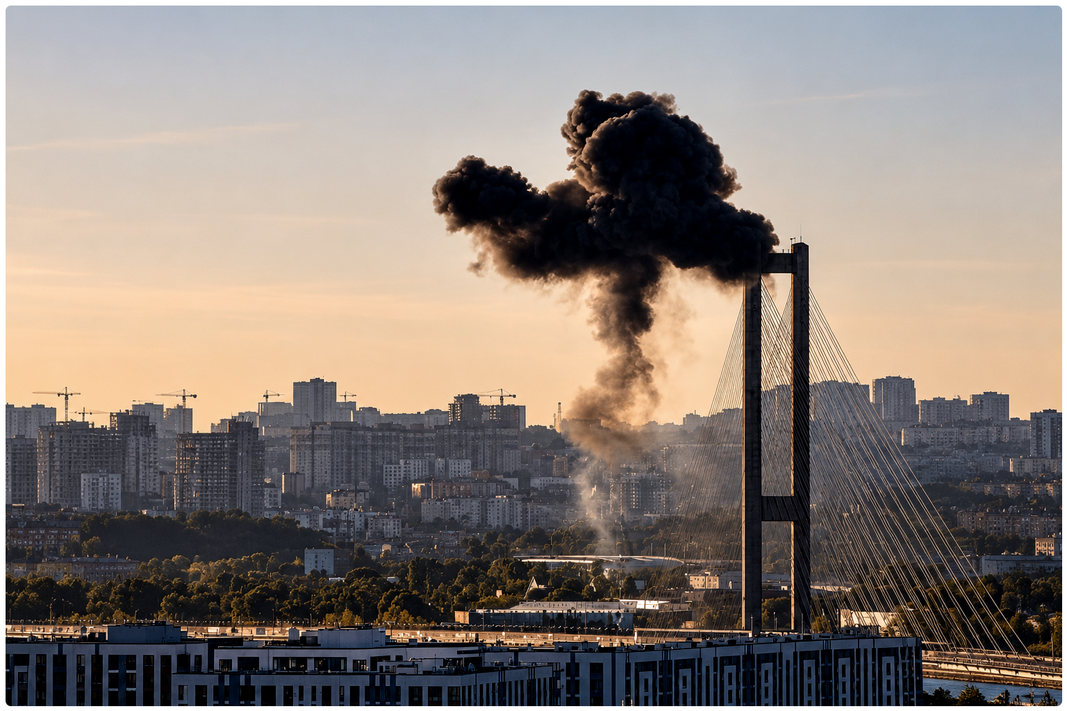 Russian Strikes Disrupt Three Critical Bridges in Kyiv