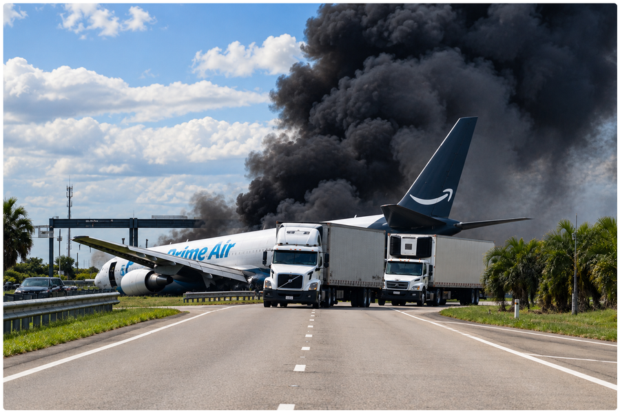 Five Killed as Amazon Cargo Plane Overruns Runway at Miami Airport