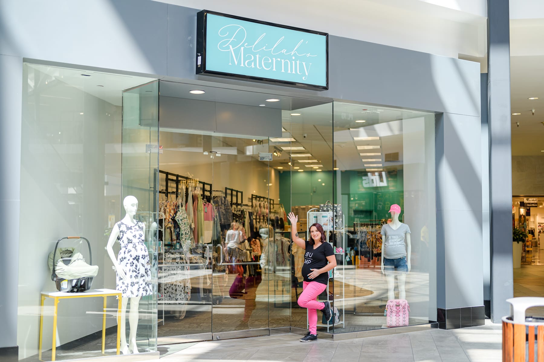Exterior of Delilah's Maternity in the Shops at South Town mall in Sandy, UT.