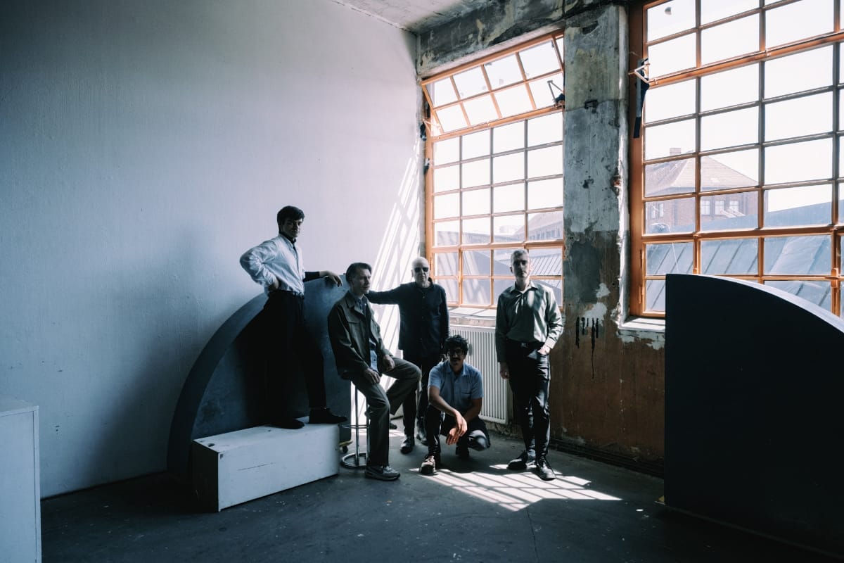 Horse Lords + Arnold Dreyblatt + Andrea Belfi - standing near windows - Photo by Camille Blake