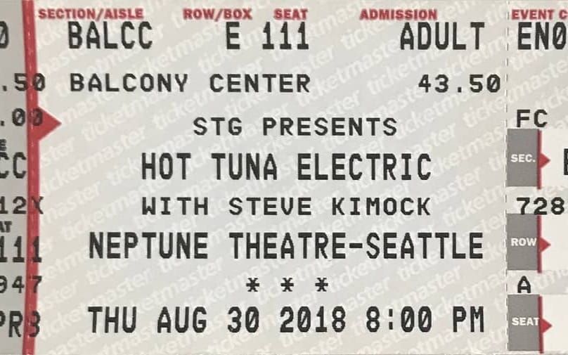 Hot Tuna, Seattle, WA, August 30, 2018 Post feature image