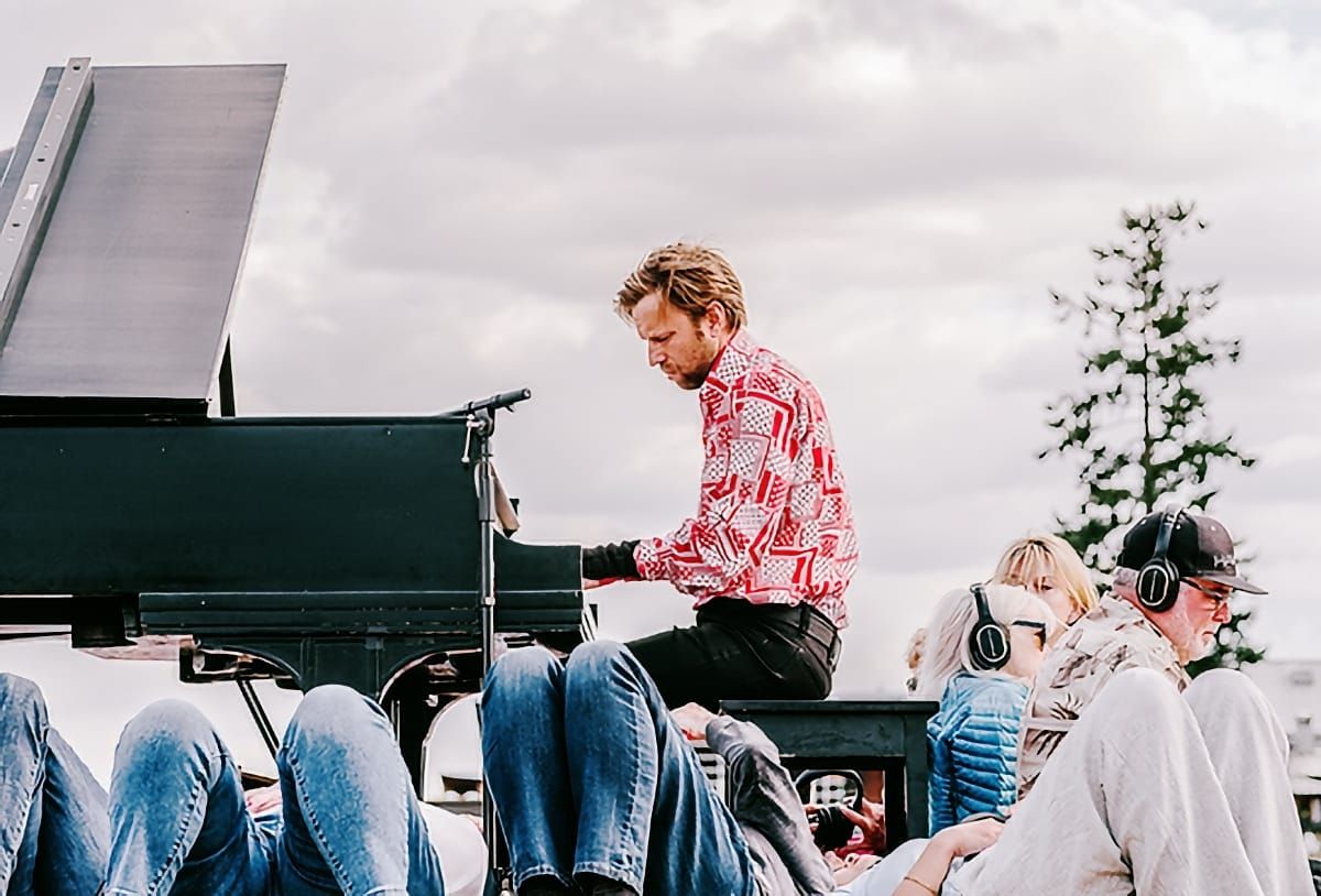 Classical pianist Hunter Noack plays at the Stoller Family Estate Vineyard and Winery in Oregon.
