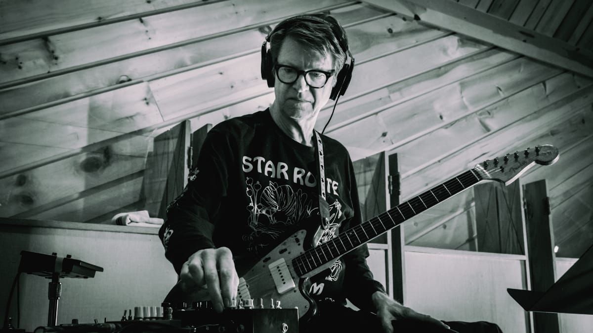 Nels Cline at home studio with guitar - Photo by Frank Heath