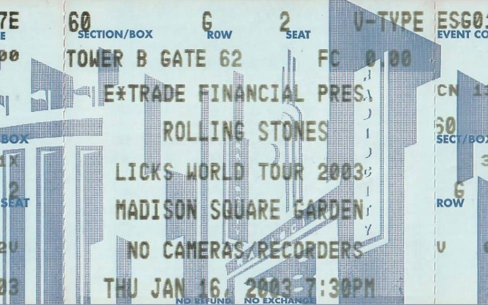 Rolling Stones, New York, NY, January 16, 2003 feature image