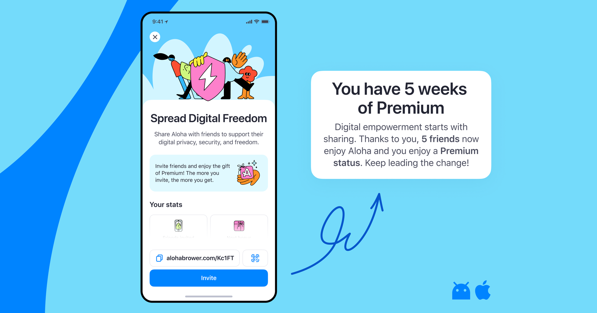 How to get free Premium for Aloha Browser with updated referral program