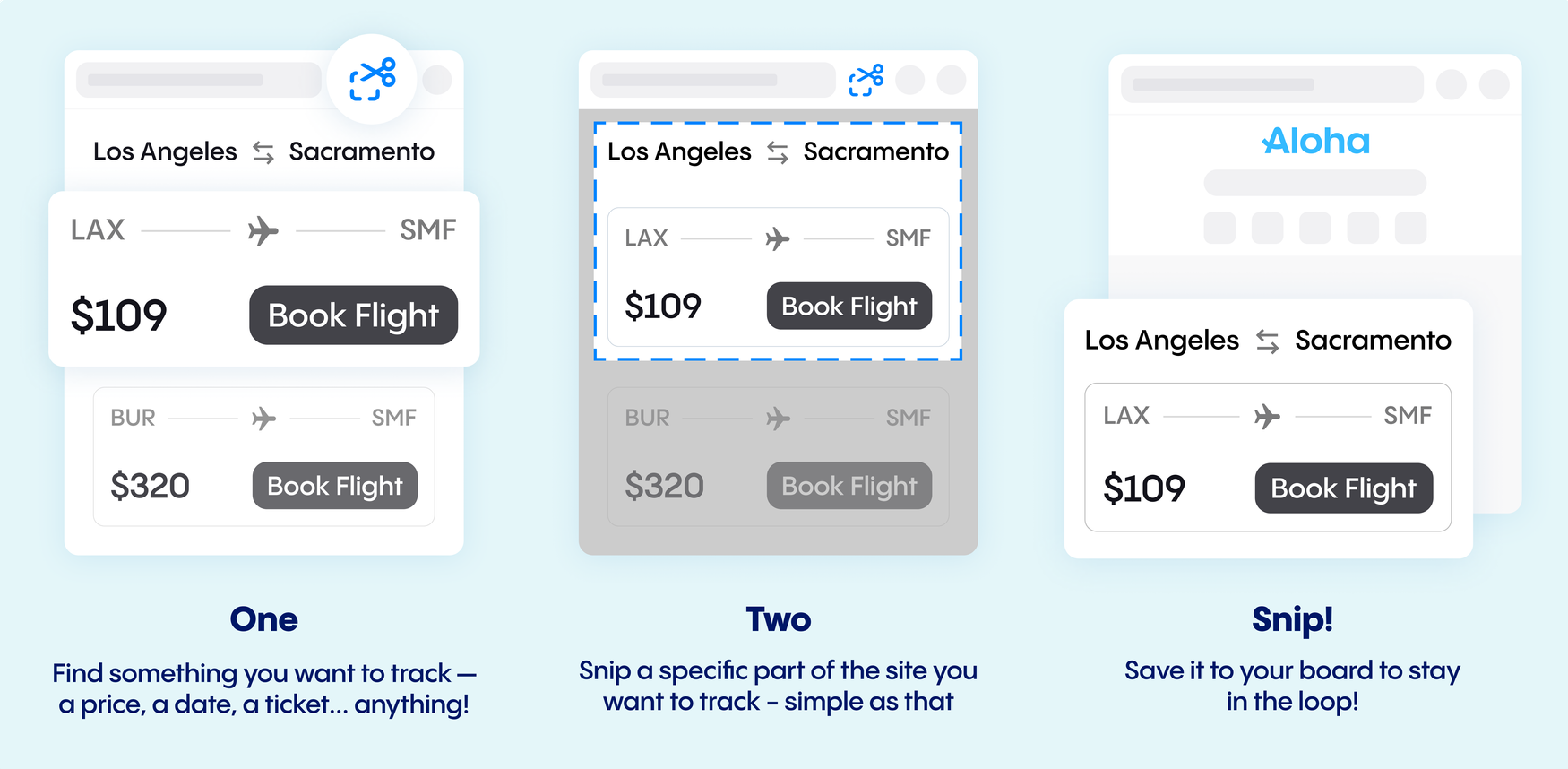 How to create a Snip in Aloha Browser in three steps