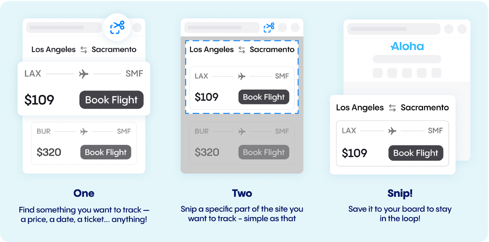 How to create a Snip in Aloha Browser on laptop