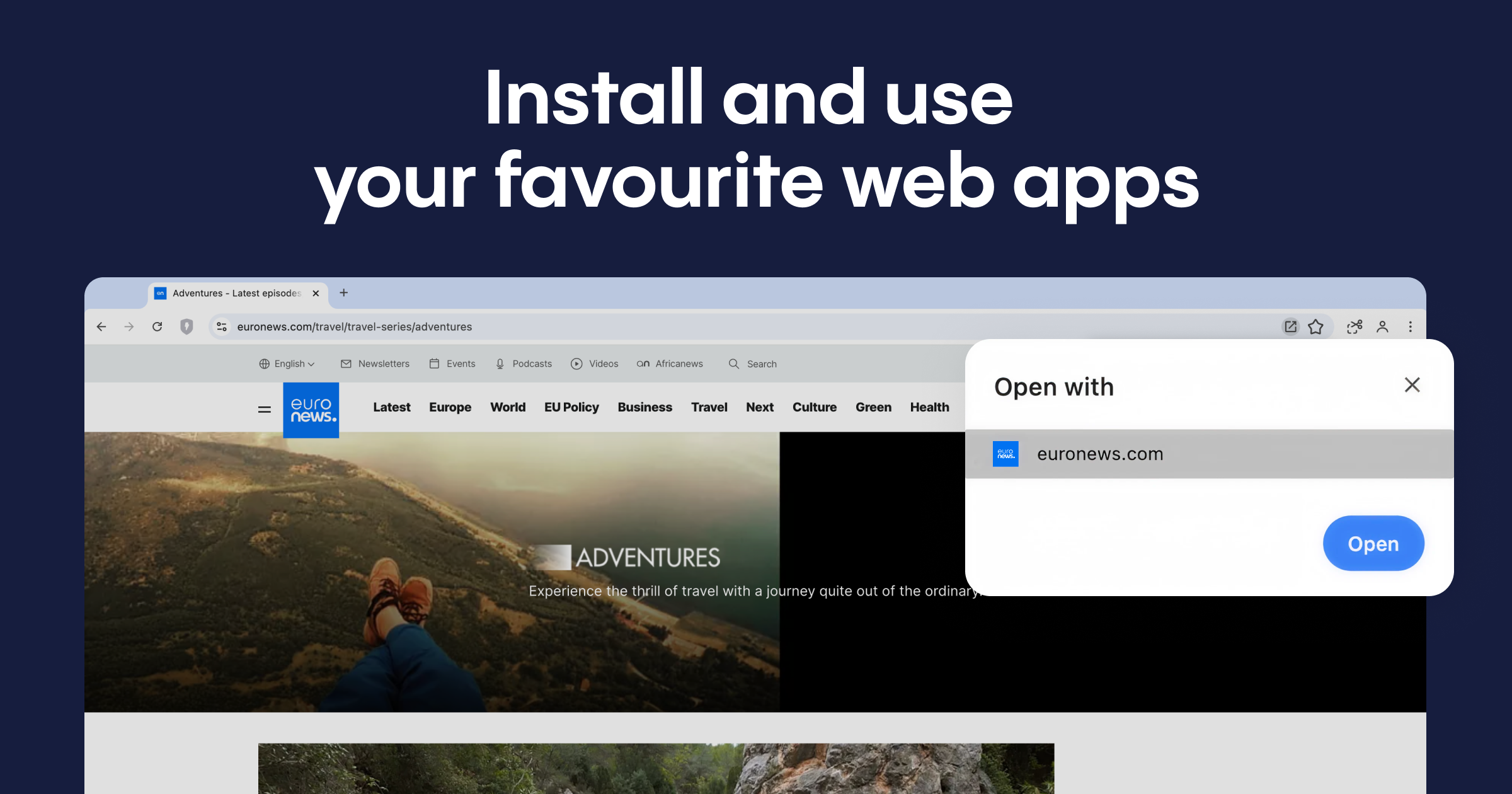 Web apps installation in Aloha Browser for Windows and macOS