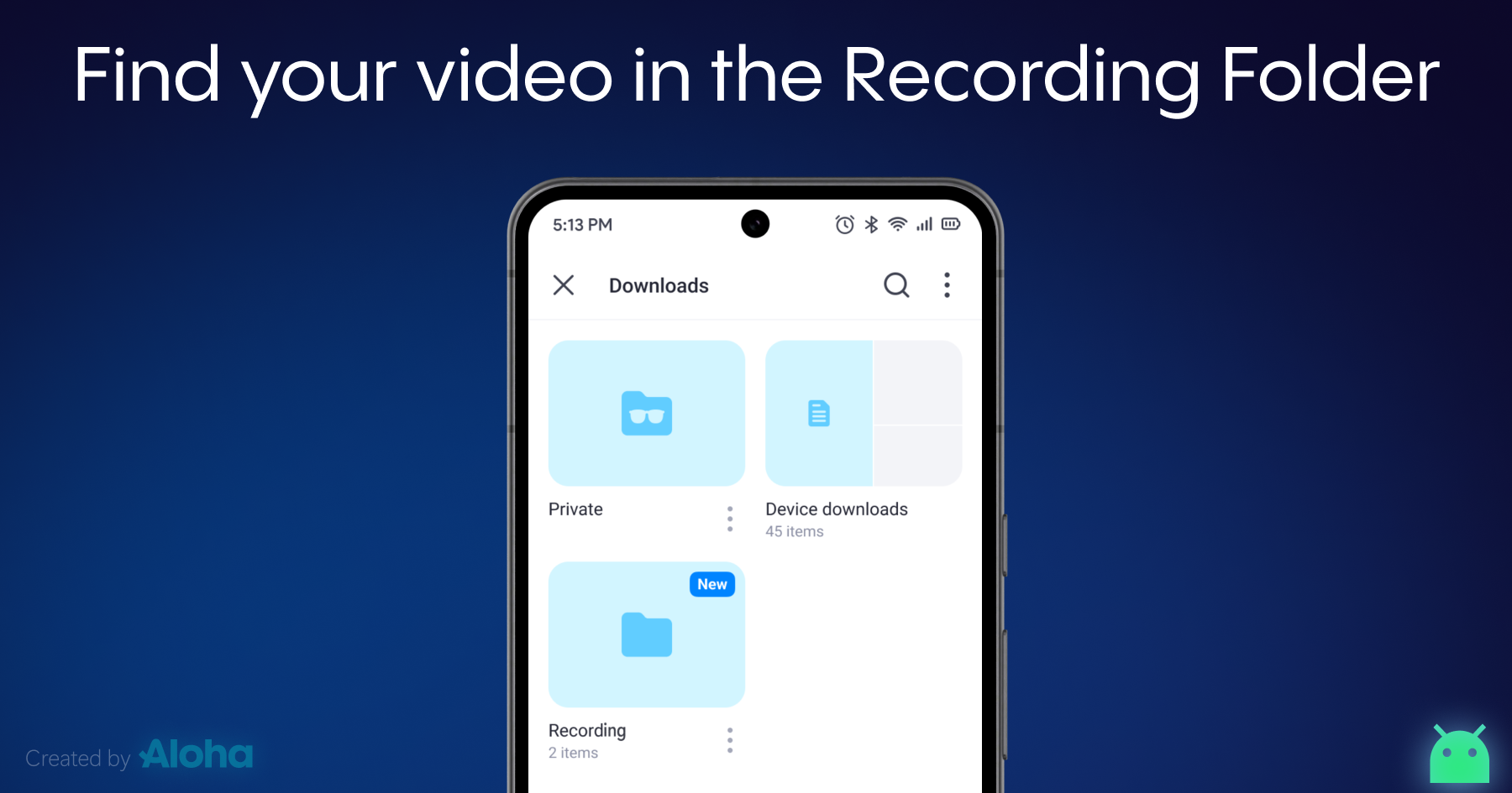 Find your recorded video in the Recordings folder