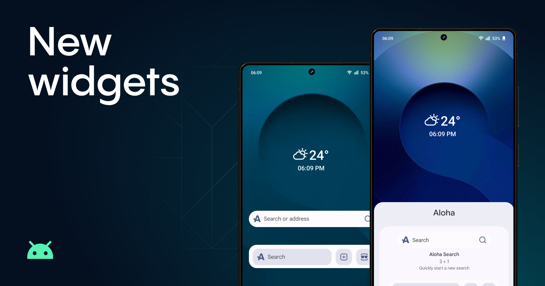 Introducing two new widgets for quick access to search and private tab opening