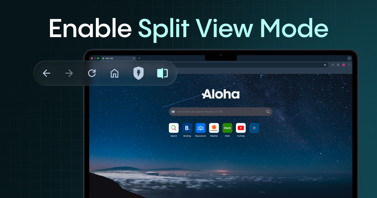How to enable Split View in Aloha Browser on desktops