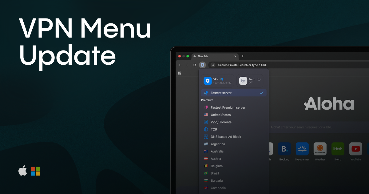 VPN menu Update - Now With TrafficMask