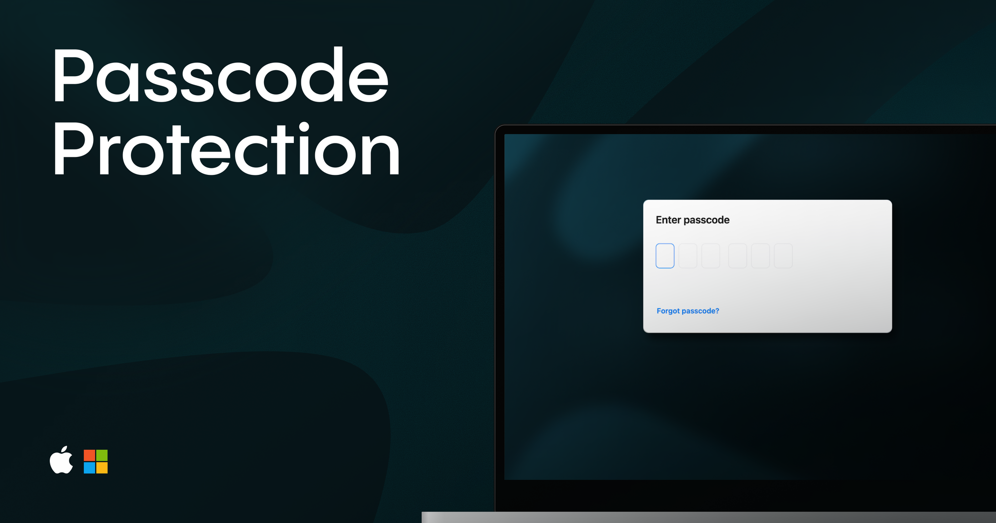 Passcode screen to protect your data on Aloha for Mac