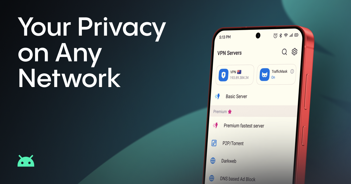 Use the free VPN feature in Aloha Browser when you're on a public Wi-Fi network.