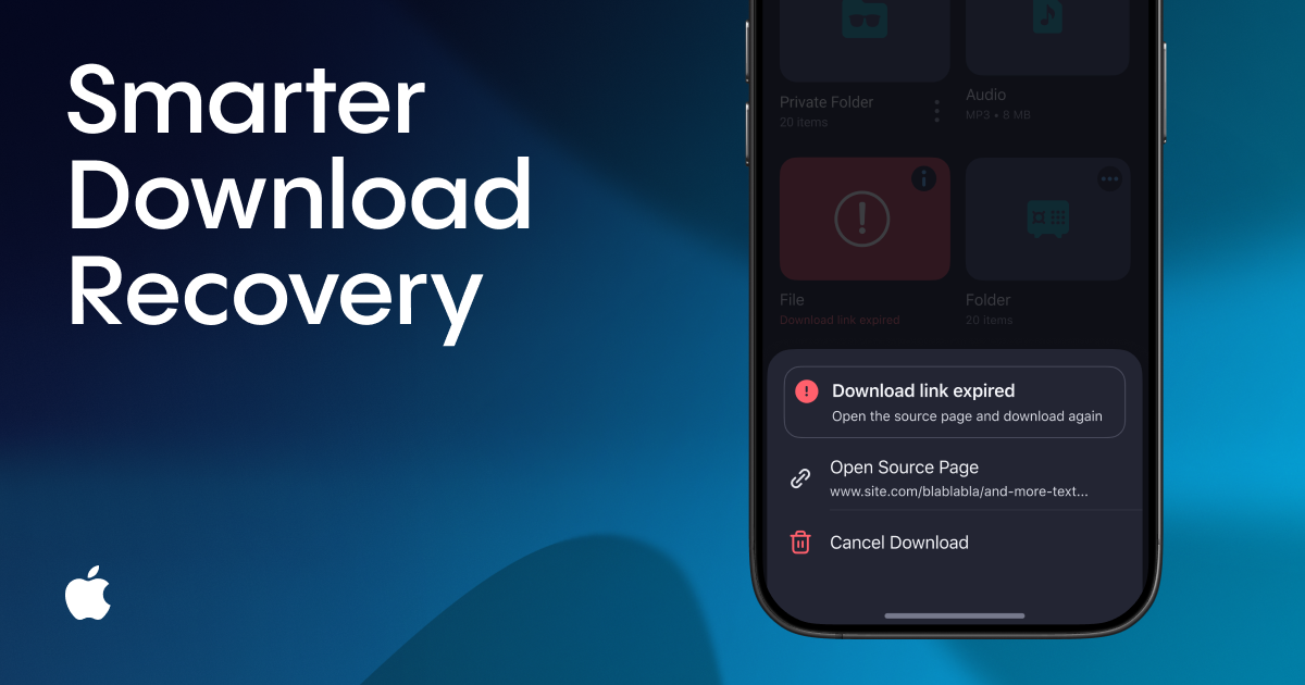 Now, in Aloha for iOS, you can resume the video download from the expired download link