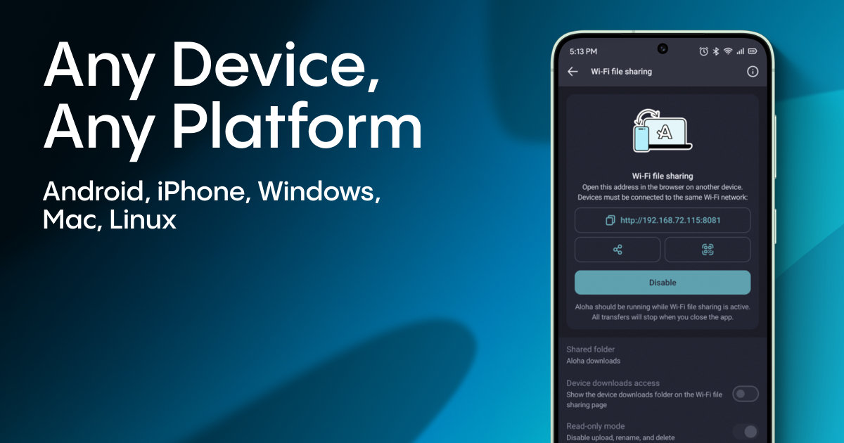 Share your files across different platforms even without an internet connection