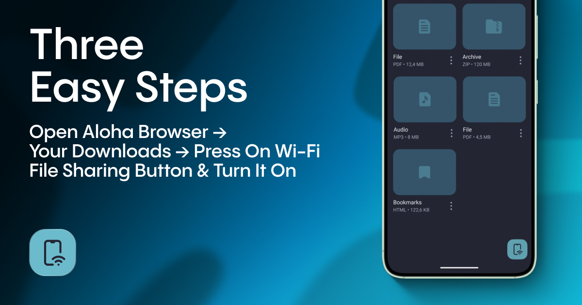 Turn on Wi-Fi file sharing in Settings and send your files to your friends