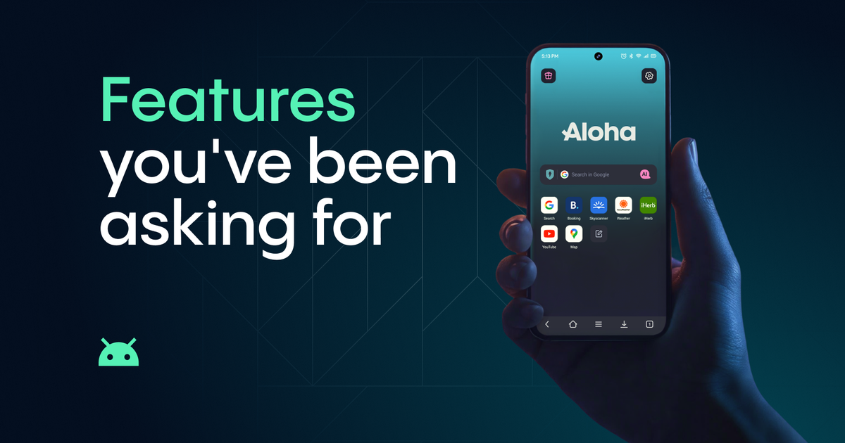 Aloha Browser for Android: A calmer look, new widgets, and less search noise