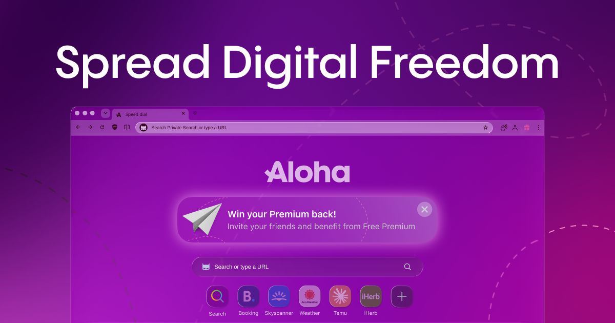 Invite Friends, Get Free Premium: The Referral Program Arrives on Aloha Browser Desktop