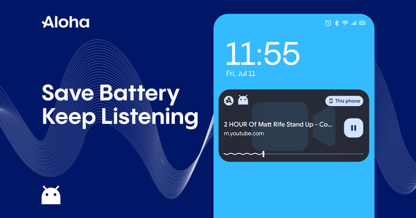 Background Audio from Videos Playback with Screen Locked In Aloha Browser on Android