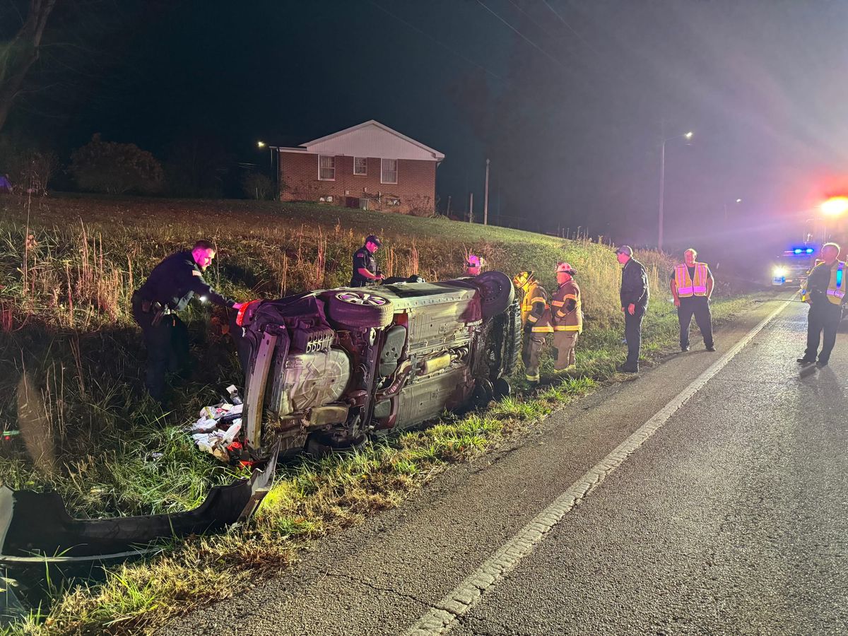 Distracted driving leads to ditch