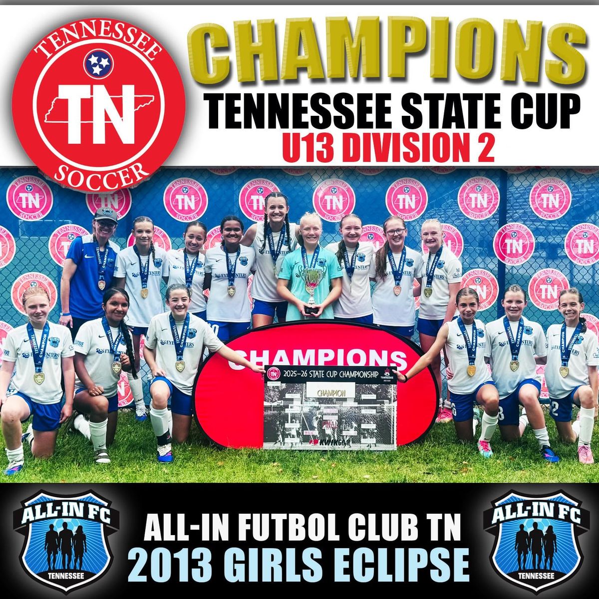 McMinnville Girls Help All-In FC Win Tennessee State Cup Championship