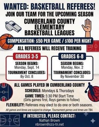 Basketball Referees Wanted for Elementary Leagues
