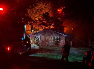 Crews battle Beech Road fire overnight