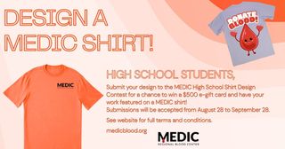 MEDIC Seeks T-Shirt Designs From Regional High School Students, Winner Gets $500 E-Gift Card!