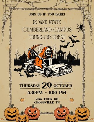 Roane State Cumberland Campus Trunk-or-Treat Thursday, October 29th