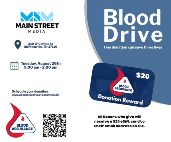 Blood drive set for Tuesday