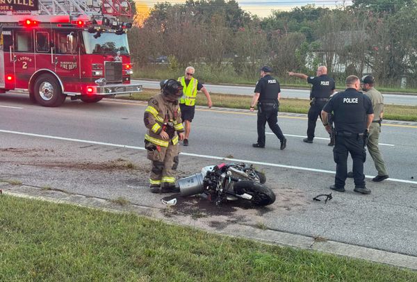 Motorcyclist injured in crash
