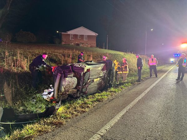 Distracted driving leads to ditch