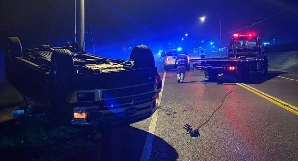 Late-night rollover shuts down Mayberry Street in Sparta