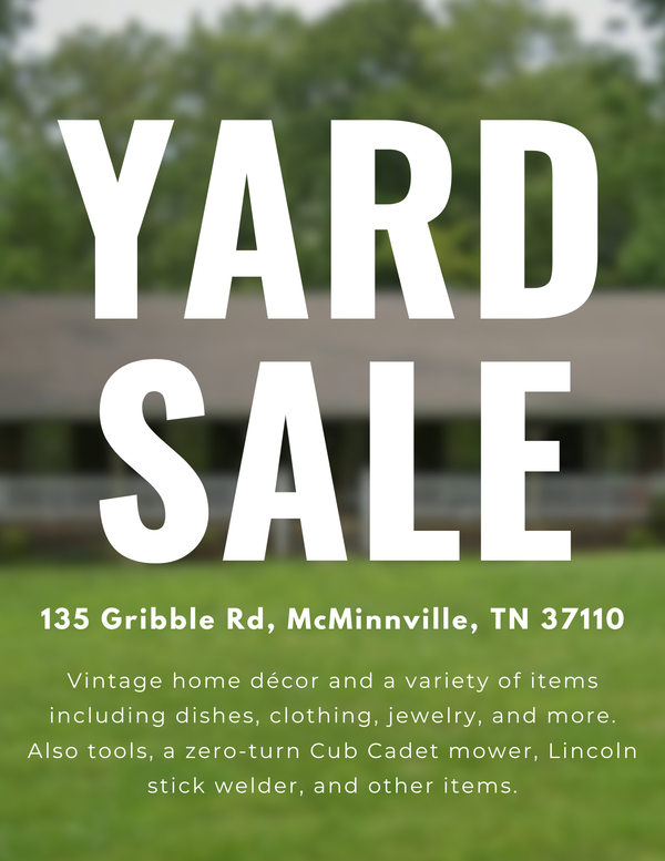 4 family Yard Sale at The Glenn Cottage