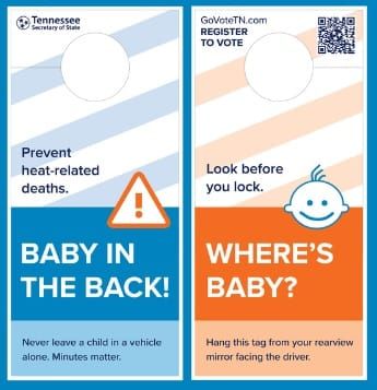 Parents Urged to Use Free ‘Baby in the Back’ Car Hangtag Program