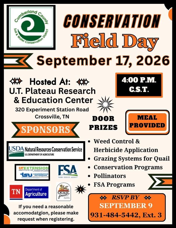 Conservation Field Day Set for Sept. 17, Deadline to Register September 9