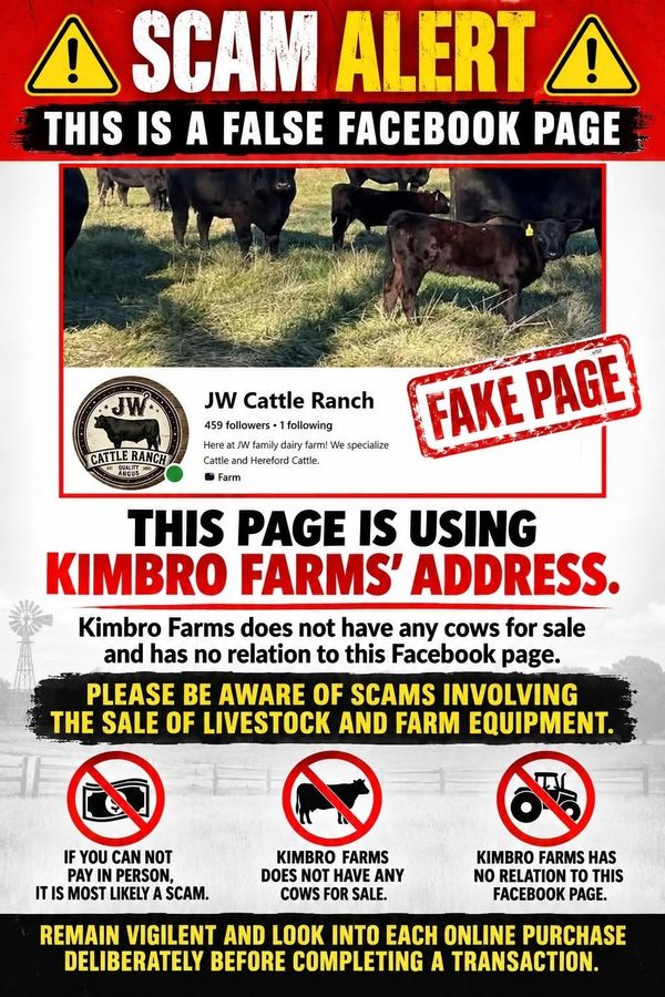Cumberland County Sheriff’s Office Warns of Scam Cattle Facebook Page