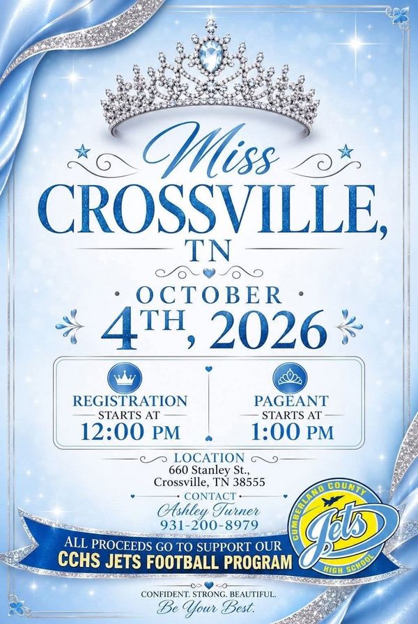 Miss Crossville Pageant is Sunday, October 4th
