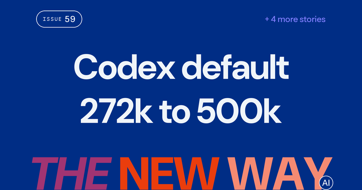 OpenAI's Codex raises GPT-6.1 Sol's default context about 80%, from 272k to 500k tokens, Sottiaux says