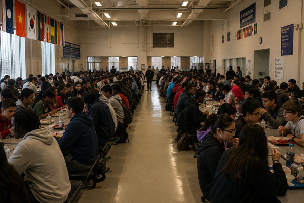 Different backgrounds. Different tables. The same school.