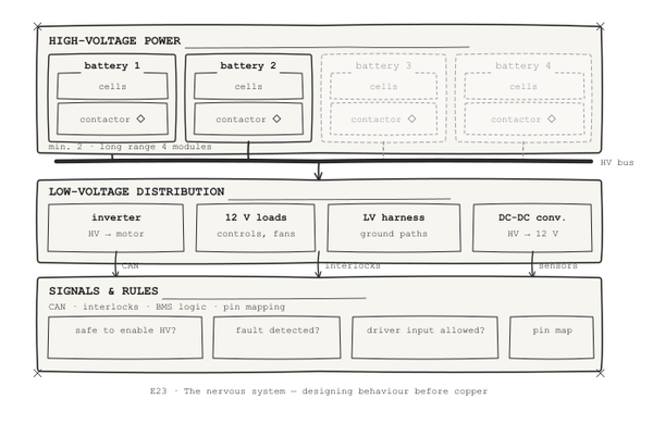 The E23’s Nervous System: Designing Behaviour Before Copper