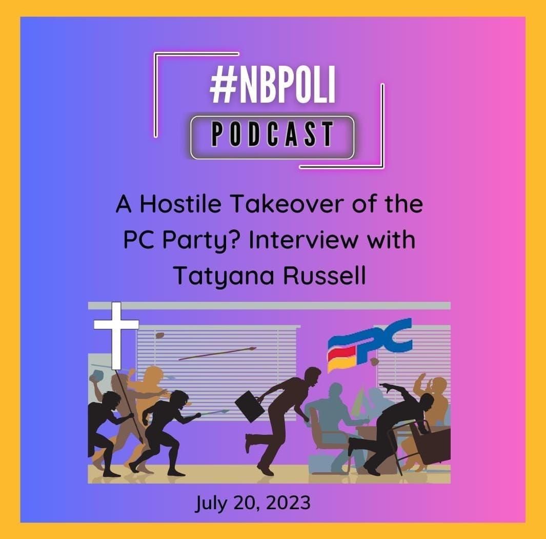 nb polipodcast cover art for “a hostile takeover of the pc party? interview with tatyana russell,” july 20, 2023.