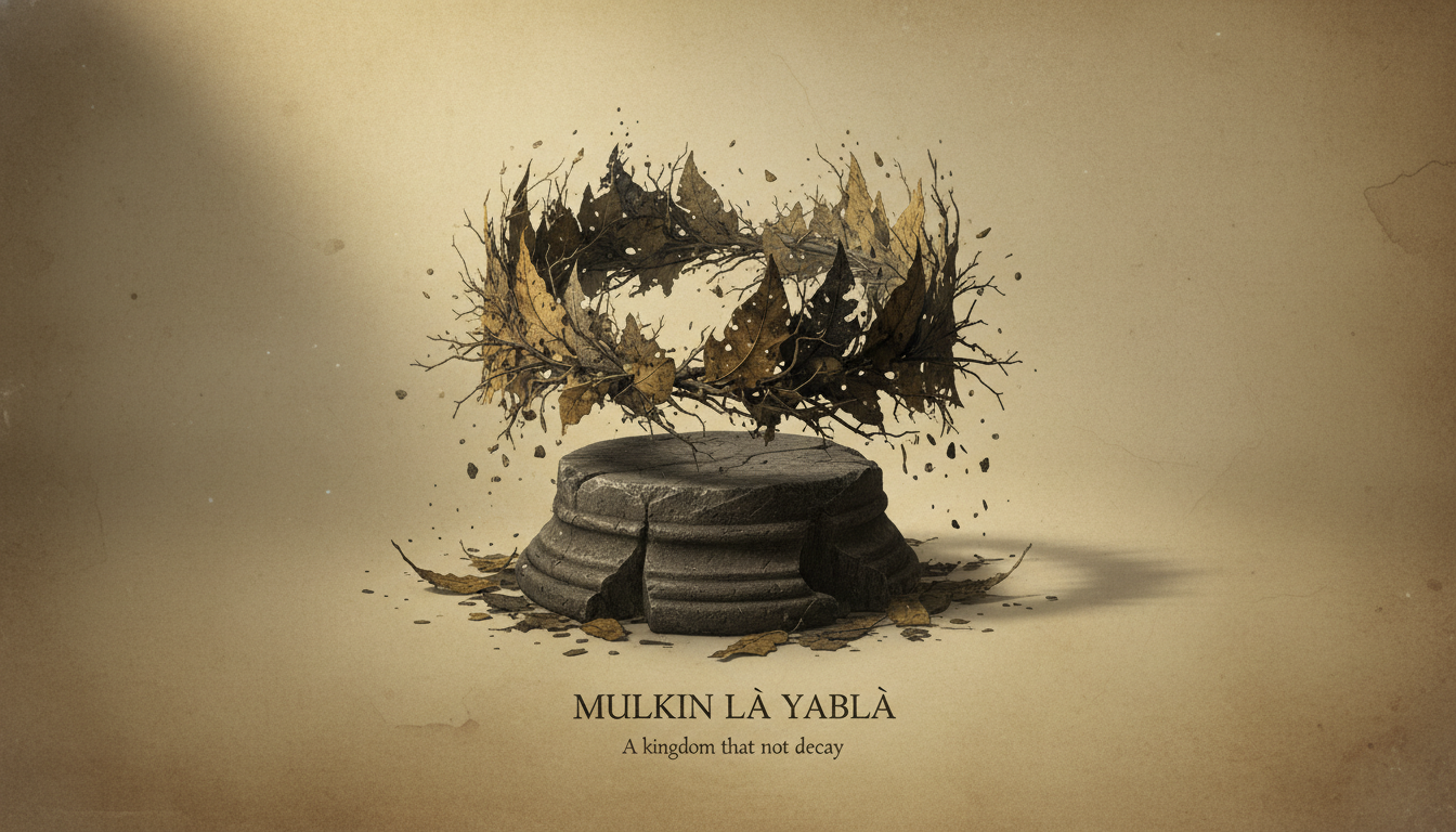 The Decaying Crown Mulkin lā yablā — a kingdom that does not decay — visualized by its opposite