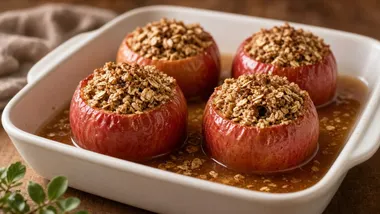 Baked Apples Stuffed With Oats and Brown Sugar