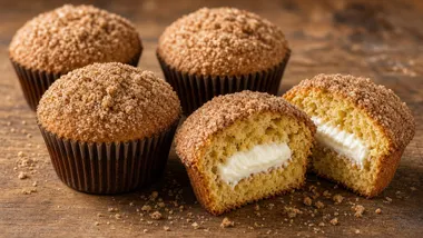 Cinnamon Sugar Muffins With a Cream Cheese Middle