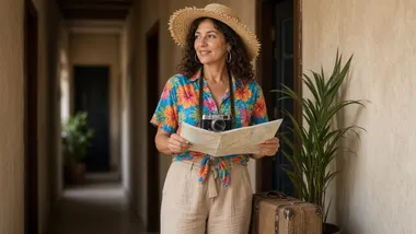 The Tourist: A Grown-Up Costume Made of Vacation Leftovers