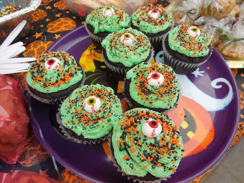 Spooky Cupcakes With Pantry Frosting and Candy Bits