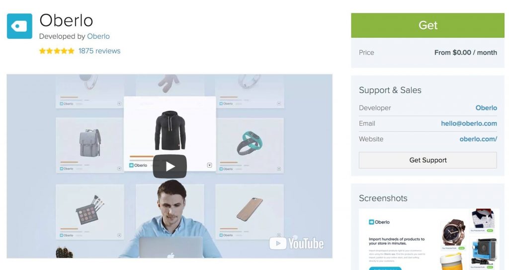 Oberlo Dropshipping Software